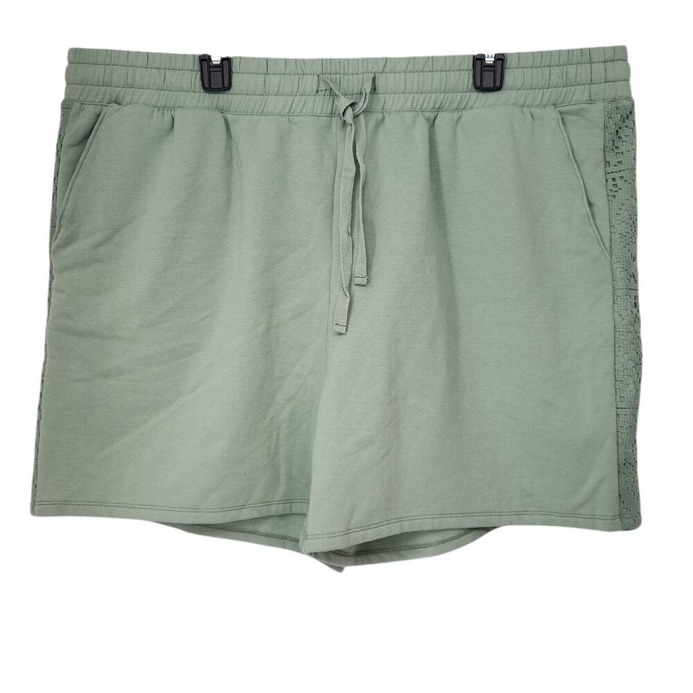 Torrid‎ Sage Green Lace Stripe Sweatshirt Shorts Women's 3X